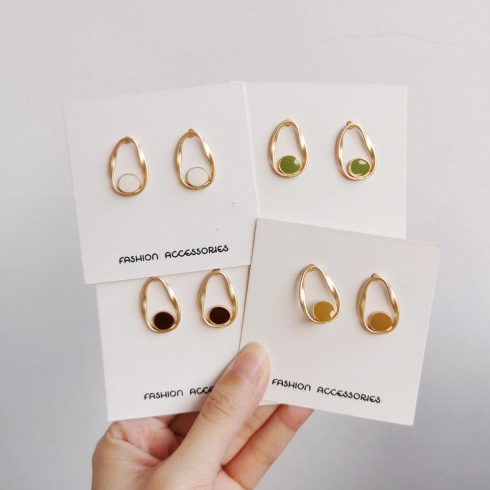 S925 Enamel Stud Earrings - Picture 6 of 7